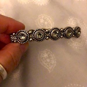 Touchstone Crystal Black diamond crystal with antique silver plating.